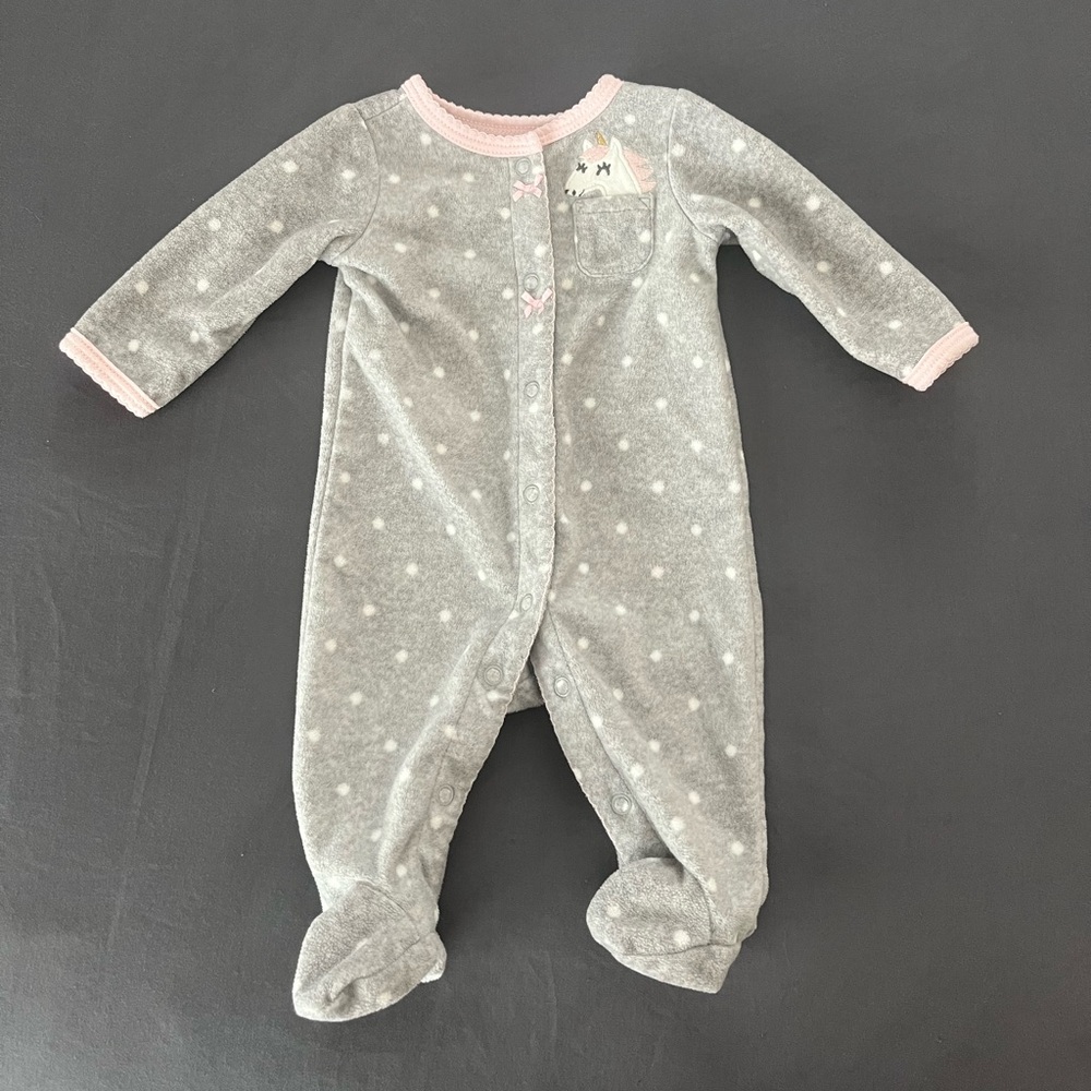 Carter's Gray Polka Dot Baby Onesie